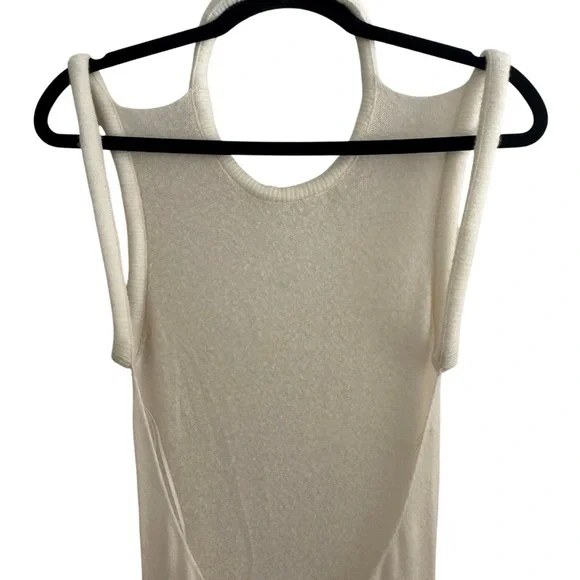 NEW Aya Muse Aura Ivory Cream Silk Wool Cashmere Sleeveless Dress Large - Picture 7 of 15